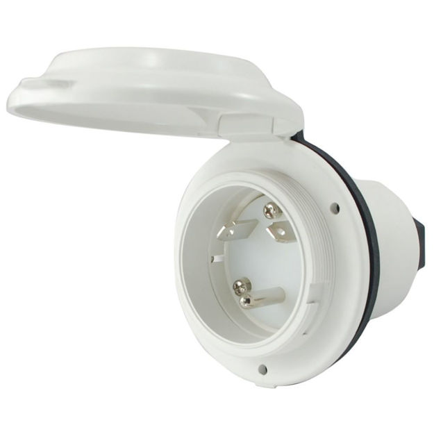 Picture of (White) 30 Amp TT-30 Detachable RV/Marine Inlets