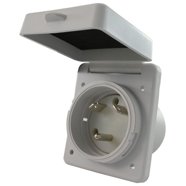 Picture of (Square White) 30 Amp TT-30 Detachable RV/Marine Inlets