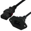Wall Mounted C14 to C13 Push Lock Extension Cords