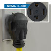 Plugged into a NEMA 14-30 outlet	